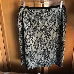 NWT Limited Black Lace Knee length Pencil Skirt